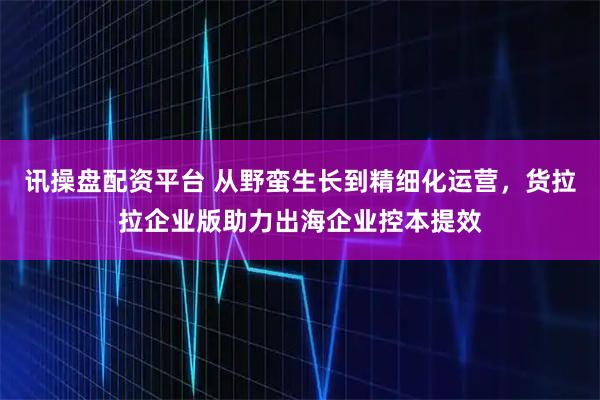 讯操盘配资平台 从野蛮生长到精细化运营，货拉拉企业版助力出海企业控本提效